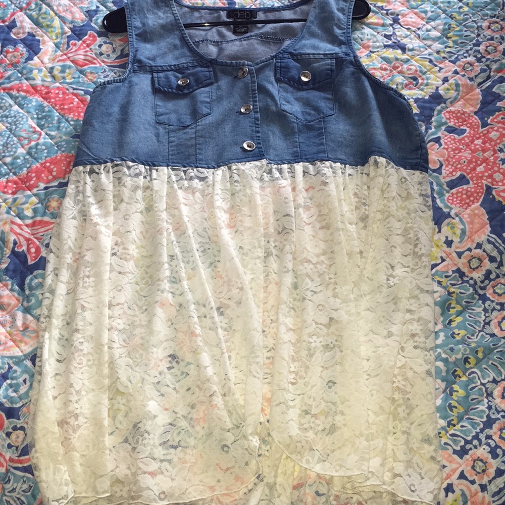 Cute Jean “Crop top” with Lace